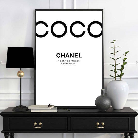 Coco Chanel Wall Art Prints Monochrome Chanel Quotes Home