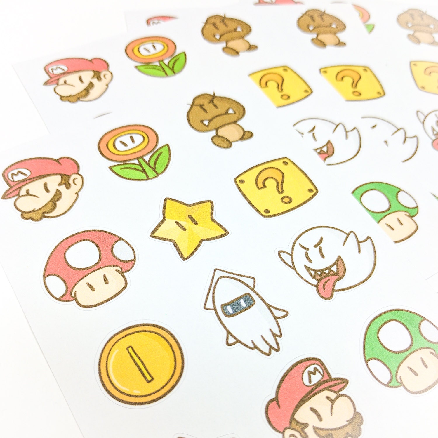 Super Mario sticker sheet - 12 planner stickers, decorative stickers, super mario bros stickers ...