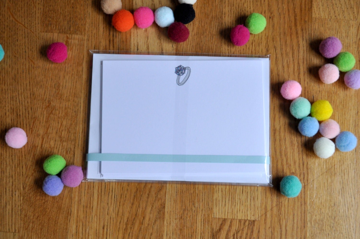 10 Illustrated Engagement Ring Note Cards Correspondence