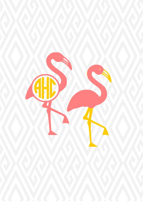 Download Flamingo Monogram Cuttable Design in SVG DXF PNG Ai Pdf