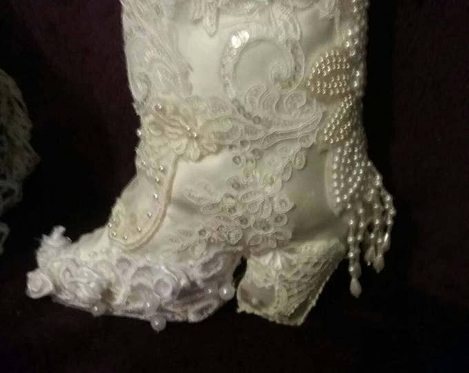 Vintage , victorian style, satin boots, lace boots,fabric boots, calf boots, kneehigh boots, cuff boots, birthday gift, wedding gift