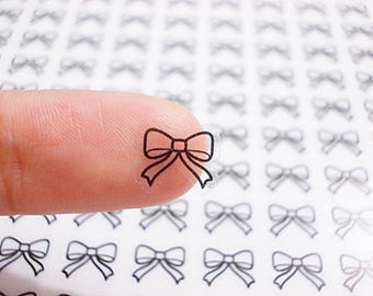CLEAR Planner Stickers, Ribbon Bow Planner Stickers, Bow Planner Stickers, Ribbon Bow Stickers, Bow Stickers, ECLP Stickers (st97#)