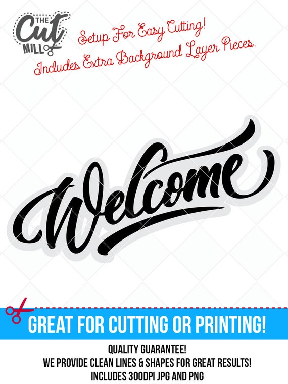 Download welcome svg, welcome dxf, cut file, cutting files, clip ...