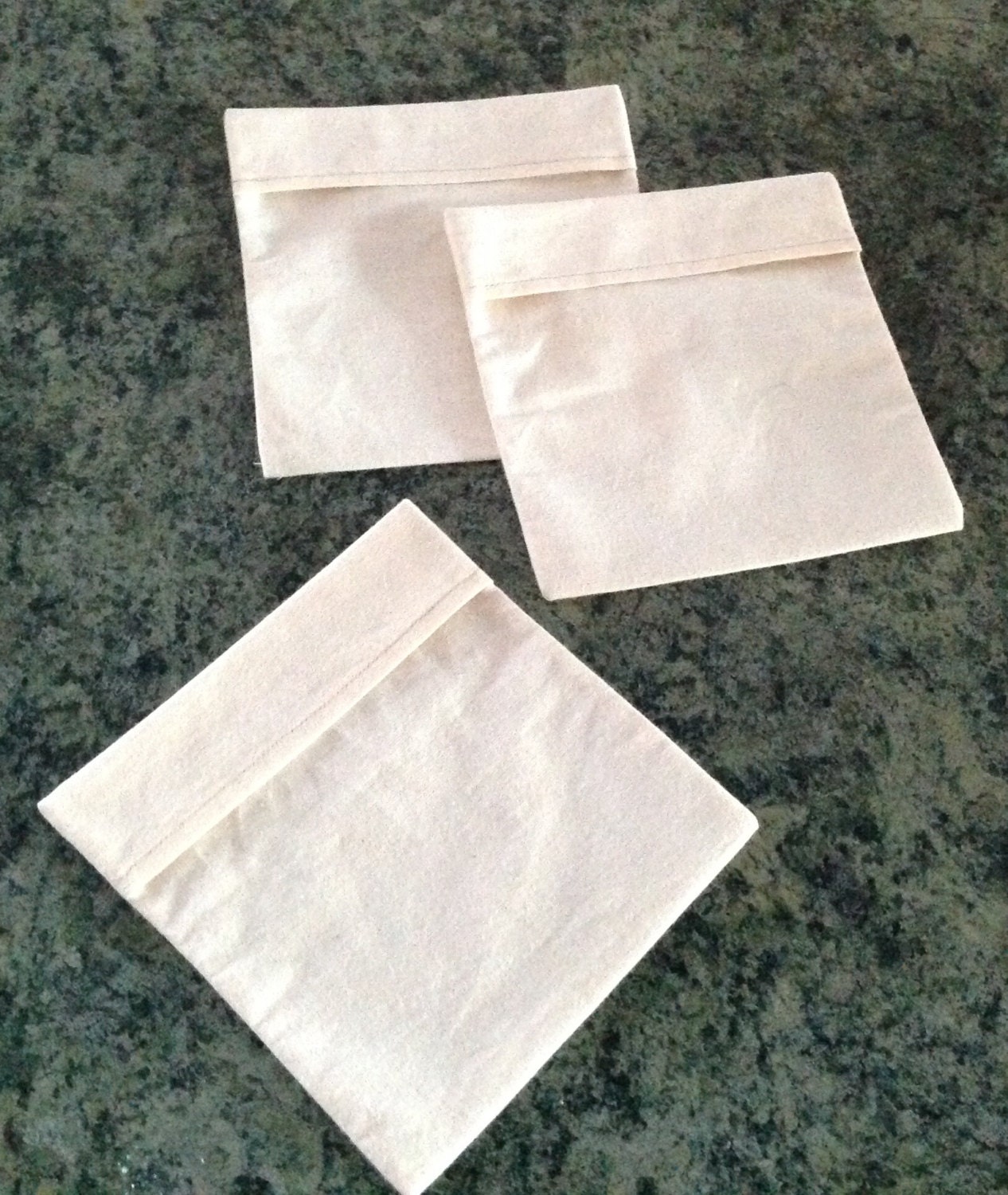 Organic Cotton Reusable Sandwich Bag Fold Top Snack Bag Food