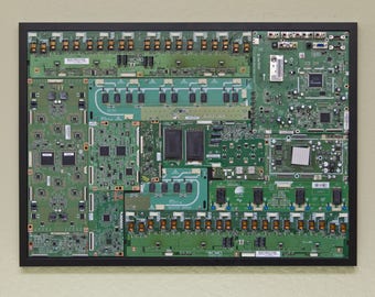 Industrial, Computer, Circuit Board Picture Frame Wall Art (28.5" x 20.5")