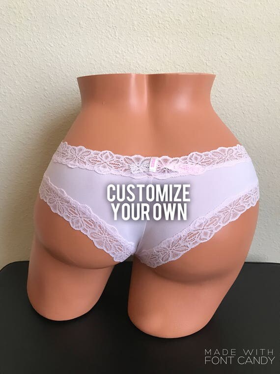 Personalized Victoria's Secret Light Pink Cheeky Panty, Bachelorette Party Gift, Bridal Shower Gift, Birthday Party Gift, Custom Panties
