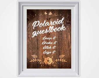 Wedding Photo Guestbook, Country Wedding, Rustic Wedding, Rustic Wedding Sign, Polaroid Guestbook, Wedding Sign, Wedding Decor