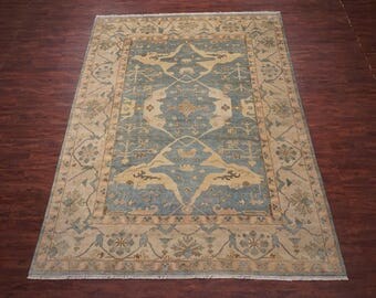 Traditional 10X14 Oushak Hand-Knotted Vegetable Dye Wool Area Rug Oriental Carpet (10.1 x 13.10)