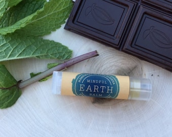 Natural Lip Balm, Chocolate Mint Lip Balm, Healing + Nourishing Blend, Clear or Shimmer Tint