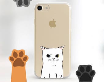 Clear iPhone Case Cats iphone 7 plus case Clear iPhone 6 Case Clear iPhone 6s Case cat Clear iPhone 5 Case cat case samsung s7 Clear case