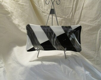 Black & White series/Set: 8x4 Fluted rectangle dish