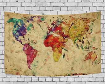World Map Tapestry Wall Hanging red purple watercolor world map tapestry wall hanging abstract World Map Tapestry Wall Hanging red purple watercolor world map tapestry wall hanging abstract