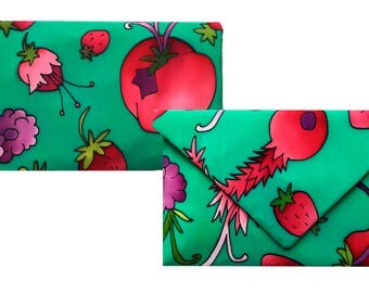Exclusive clutch in natural silk hand painted
