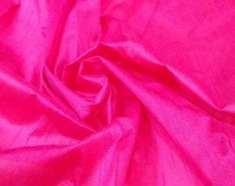 Pure Dupion Silk, Solid Pink Color Dupioni Silk Fabric by yard, Mulberry Silk Fabric,Raw Silk, Plain Raw silk, Dupioni silk by yard,