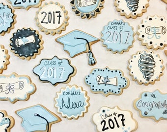 12 Personalized Graduation Sugar Cookies