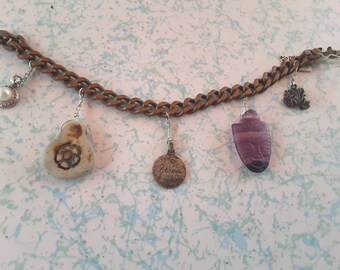 Recycled pendant charm bracelet