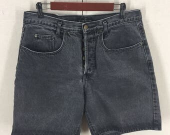 Vintage Women's GUESS Georges Marciano USA High Waisted MOM Black Denim Shorts~Sz 4