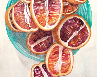 Blood Orange On Sea Green