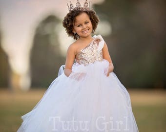 Flower Girl Dress, Rose Gold Flower Girl Dress, Flower Girl Dresses