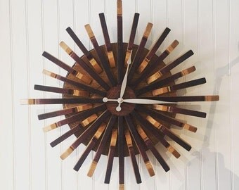 Reclaimed Wine Barrel Art Wall Clock