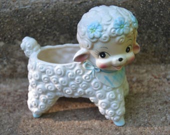 Vintage 50s Kitsch Ardco Lamb Planter Baby Shower