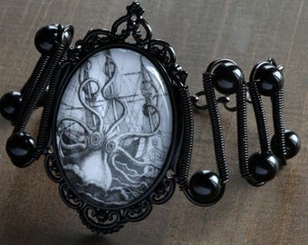 Kraken bracelet - Kraken and ship Cameo