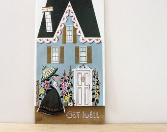 Get Well. Vintage 1960s greeting card.