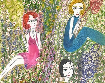Filles de jardin. Limited edition print by Vivienne Strauss.
