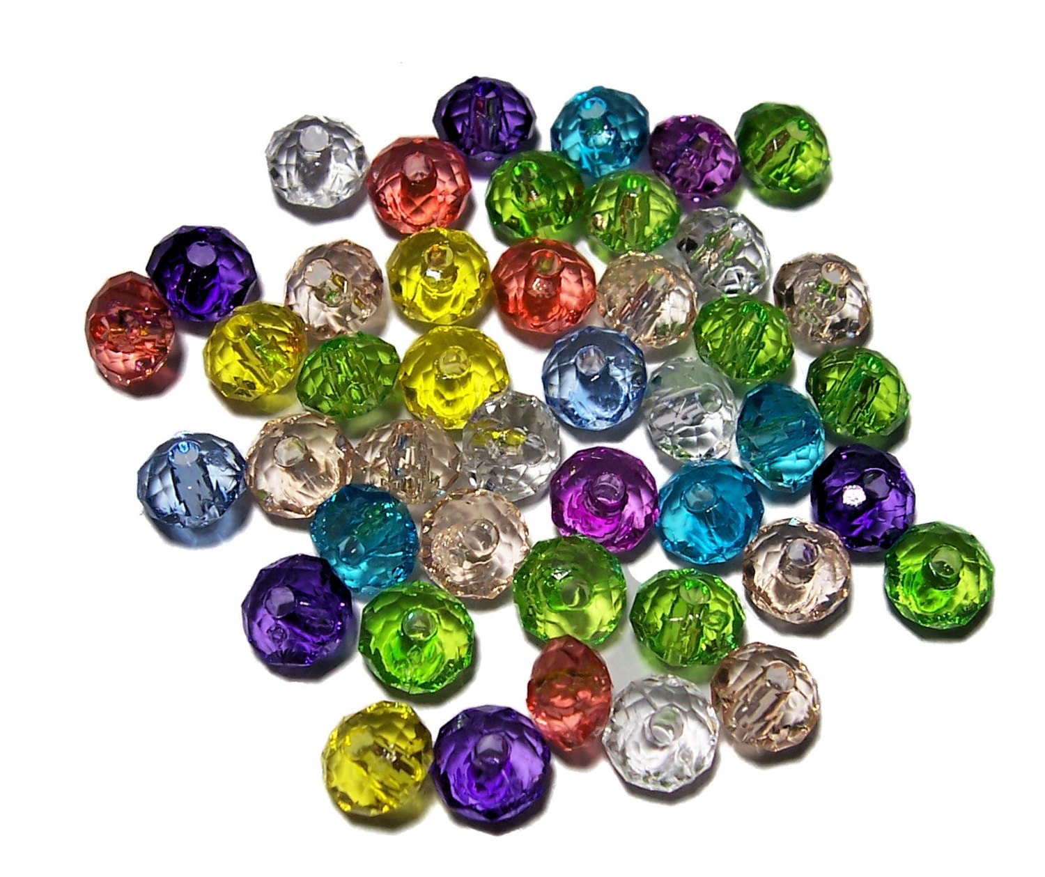 4x6mm acrylic Rondelle beads colorful mix 100 beads from pedazos on ...