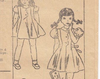 Vintage Pattern Mail Order 2125 Girl Dress 40s Size 4