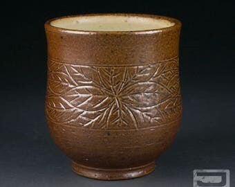 11 oz Salt-Fired Stoneware Yunomi (tea cup)