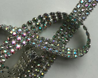 PRINCESS Rhinestone Banding, Trim / AB Iridescent / 3 rows , 1 yard / LAURA