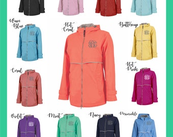 Monogrammed Rain Jacket - Personalized Adult Sizes - Charles River Rain Coats
