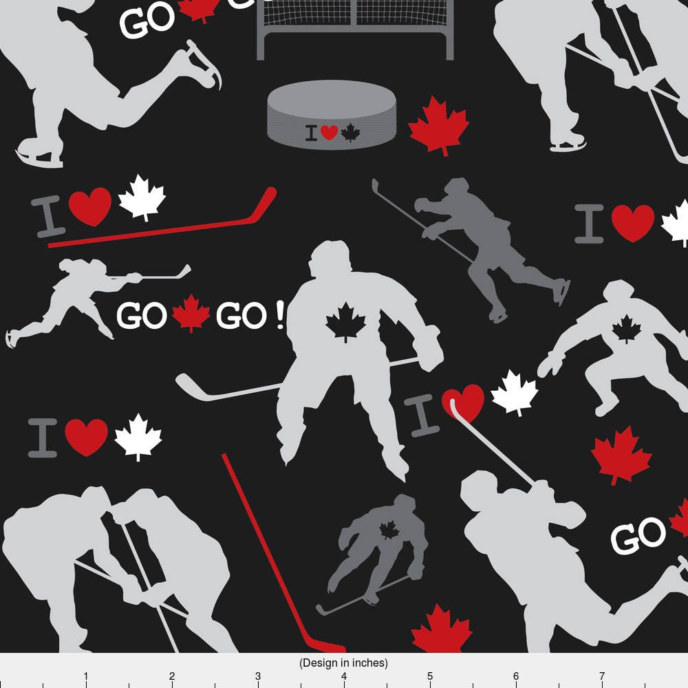 Hockey Fabric Team Canada By Iheartampersands Maple Leaf