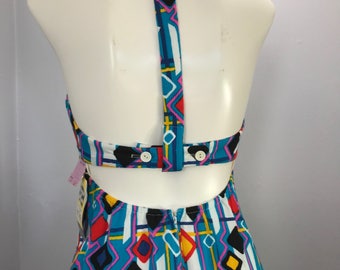 Vintage NOS 60s 70s Halter Maxi Sundress Dress S