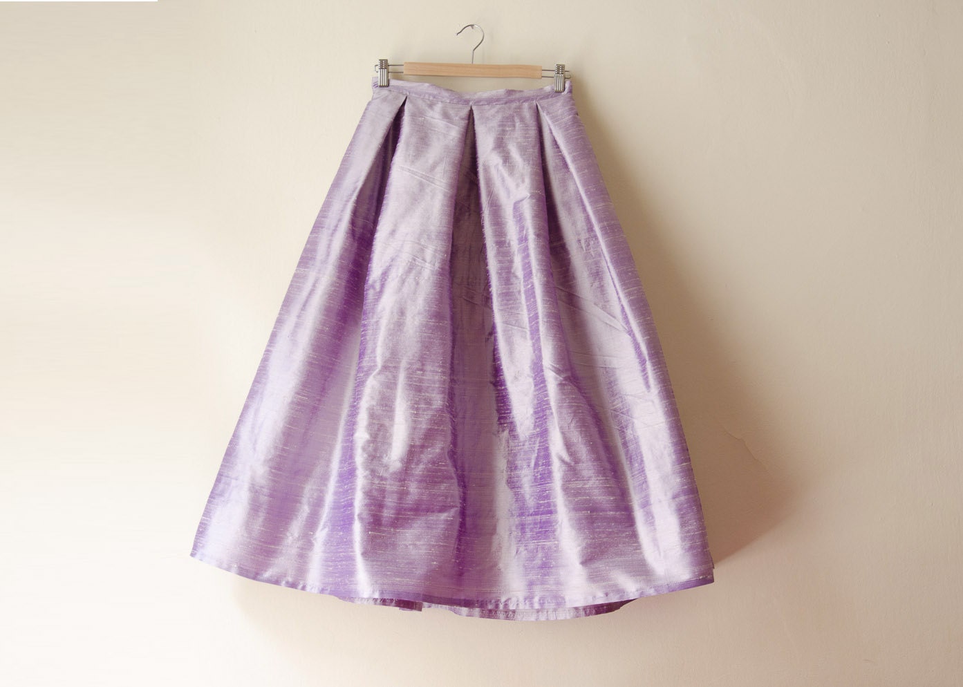 Maxi Skirt Silk Mauve Taffeta Long Evening Skirt with Pleats