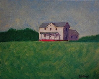 Holdren Art Impressionist Realism Farmhouse Acrylic Landscape Painting ACEO ATC Home Decor Print