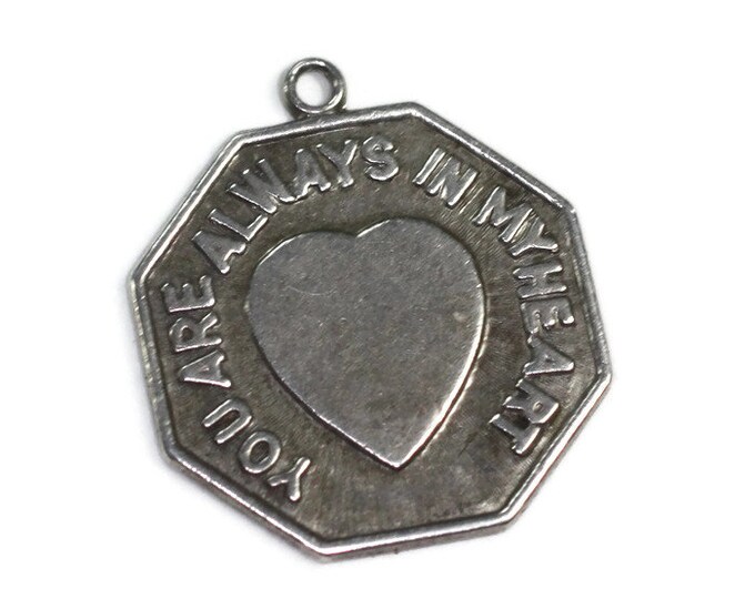Sterling Charm You are Always in My Heart Vintage Charm for Bracelet