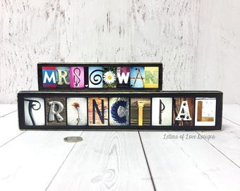 Principal Gift, Assistant Principal Name Sign, School Principal, Teacher Gift for Teacher, Custom Teacher Name Sign, Principal Office Decor