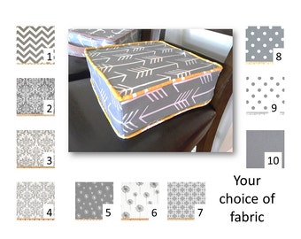 Grey Booster Seat Cushion - Child's Booster Seat - Your choice of size and fabric - FREE Domestic Shipping