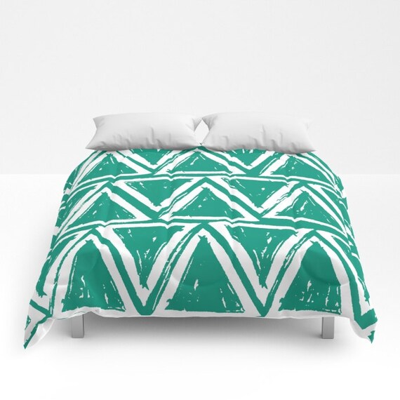 Emerald Green and White Comforter Queen Comforter King