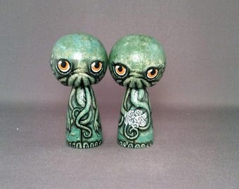 Cthulhu Cake Topper Kokeshi Dolls