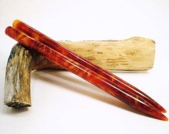 Acrylic Hair Sticks - Custom Color - Copper Sunrise - 6 inches (15.24 cm) No 614