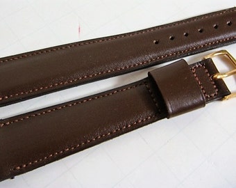 Men's Brown Leather Watch Band Gemex New Vintage Stock Leather Watch Band 5/8 inch Long