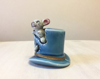 Mouse figurine, vintage mouse, china mouse, novelty mouse, mouse ornament, mouse statue, miniature mouse, ceramic mouse, porcelain mouse