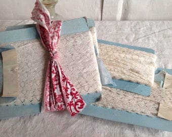 Antique Laces, Vintage Off White Trim / Dolls Bears Ballet. Full card 28 yd Vintage Wedding & Home Furnishings / Old New Stock!