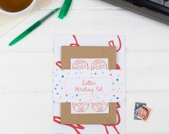 Letter Writing Set – Wordy – Letter Set – Correspondence Kit – Hand Lettered – Writing Paper – Eco-Friendly Letter Set with Pen