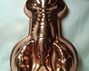 1970s Copper Colored LOBSTER Jello Mold.