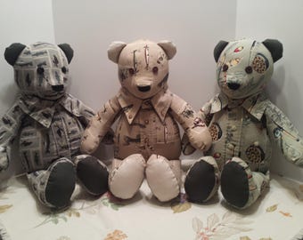 Handmade Memory Bear - Keepsake Bear - Teddy Bear from Shirts or Fabric