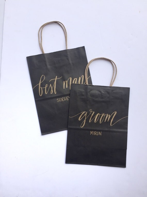 Custom gift bags BLACK gift bags Wedding gift bags